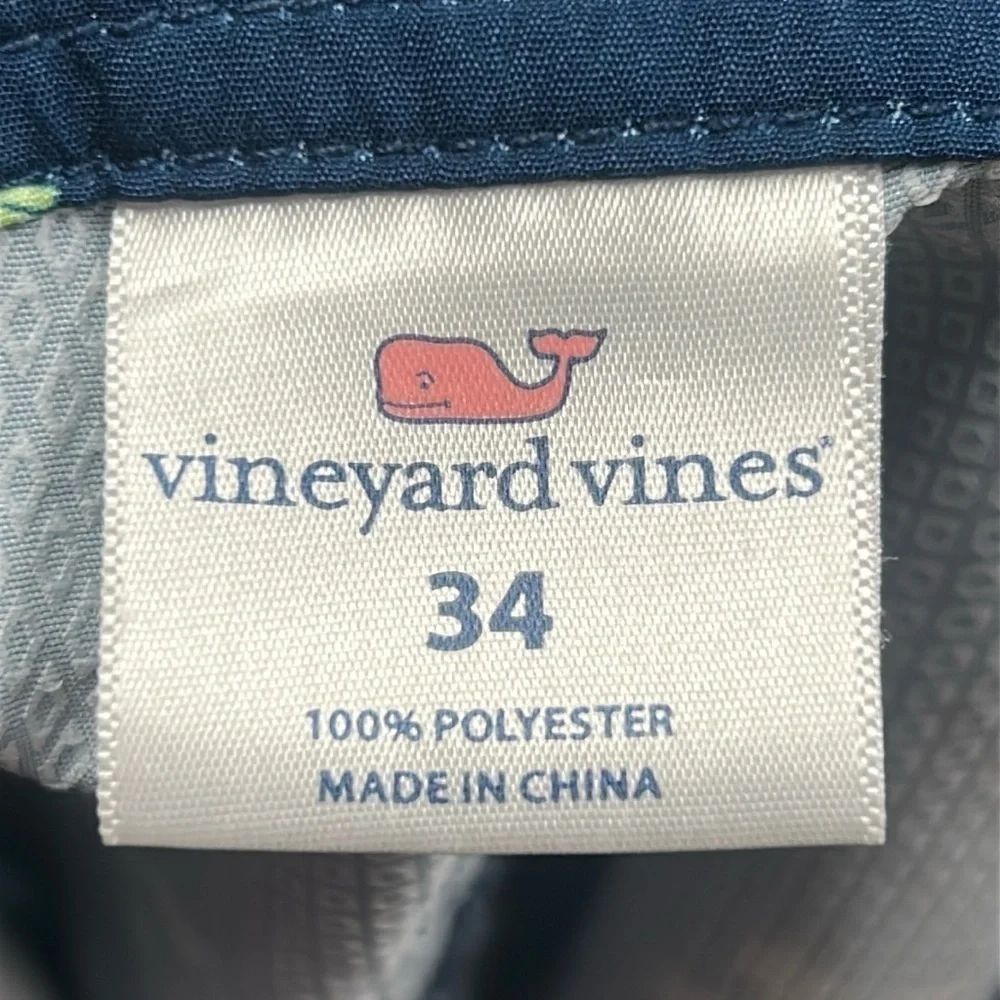 Vineyard Vines Men’s Fishbone Board Shorts Swim Trunks Blue Size 34”